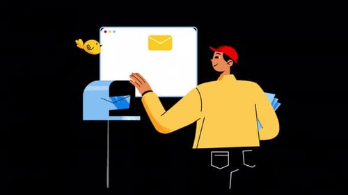 Postman Delivers New Letters To People Alpha Channel 4K