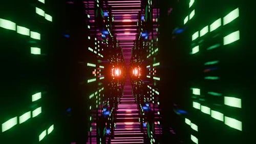 Cyberpunk Futuristic Abstract background In Neon Lights VJ Loop