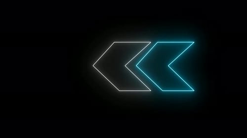 Animated Neon Glowing Chevron Arrows Loop