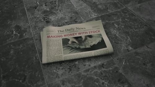 3D Animated Newspaper with Corporate Financial News Headline