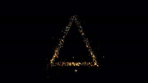 Triangle Sparkling Golden Glitter Spiral Lens Effect