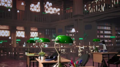 Empty University Library Used for General Database Collection of Academic Books