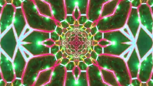 Abstract Neon Geometric Tunnel Loop Background