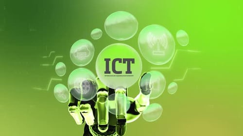 Digital Screen, Ict Robotic Technology, Concept, Background 4K