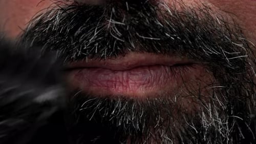Close Up Beard Trimming with Electric Trimmer