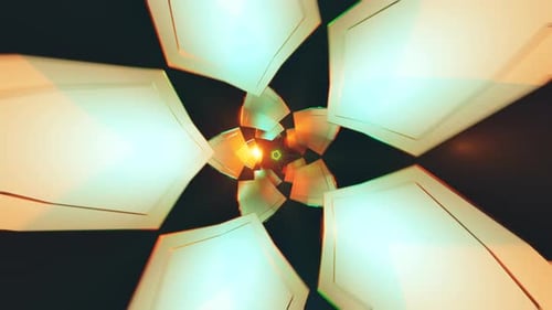 Abstract Seamless VJ Loop with Geometric Shifts and Strobe Light Rhythms