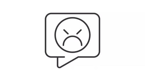 Animated Angry Emoji Face In Speech Bubble Line Icon
