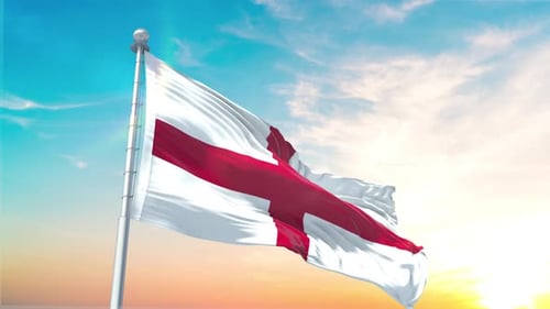 Waving Flag of England for National Celebrations and Sports Events