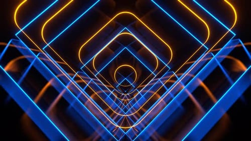 Blue And Orange Hypnotic Abstract Moving Background Vj Loop In 4K