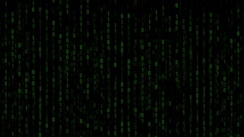 Binary Numbers Falling Animation Digital Data Concept