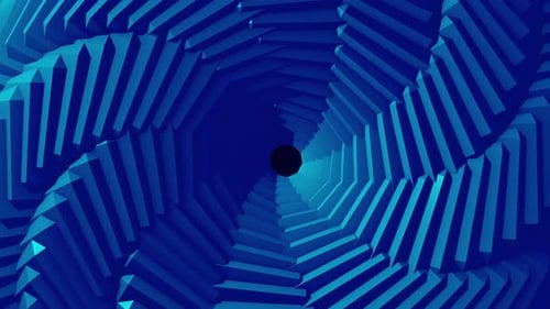 Abstract tunnel loop 3d object blue colour background