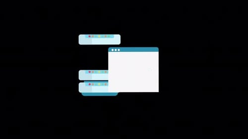 Animated Servers and Data Processing Icon in Flat Design