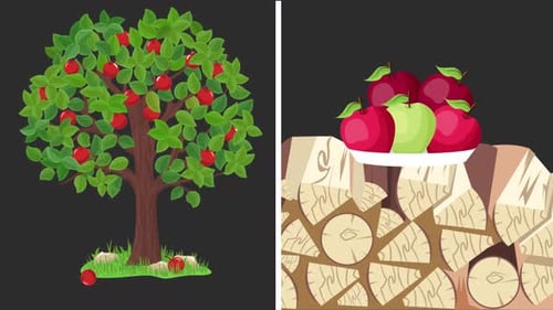 Apple Falls On The Plate Alpha Channel