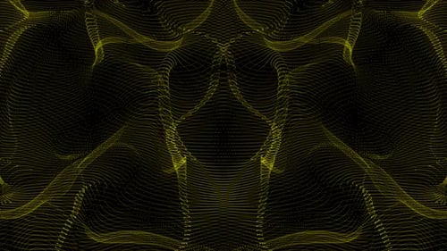 abstract gold color 3d wave particle network technology plexus motion background