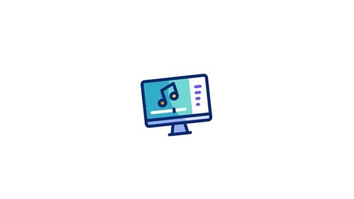 Animated Flat Design Music Player Interface Icon