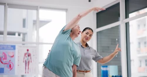 Senior Woman Receives Physical Therapy