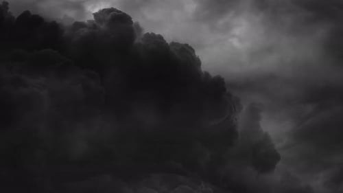 Sky With Thunderstorms And Lightnings.