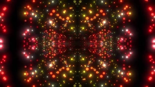 Energetic Abstract Glowing Particles Kaleidoscope Motion Background