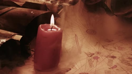 An Old First Map Of Piri Reis On Parchment In Candle Light 5