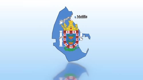 3D Melilla Map and Coat of Arms Reveal Animation