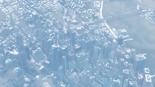 Rascacielos del centro de Manhattan en Nueva York, vista aérea, 2023