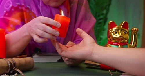 Palm Reading with Candle