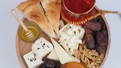 Ramadan Platter with Dates, Cheese and Flatbread
