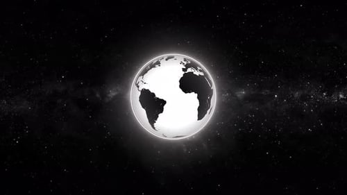 Animation des Planeten Erde mit Weltraum. 2182