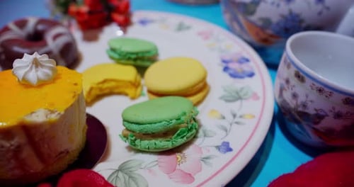 Close Up of Colorful Desserts on Plate