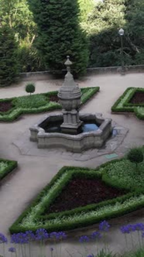 Vertical View City park Garden in Porto, Portugal