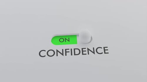 Motivational Toggle Switch Turning Confidence On Animation