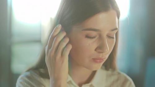 Expressive Face Under Studio Lighting Closeup Revealing Raw Emotion and Resilience Through