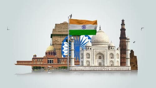 Un collage indien célèbre le jour de l'indépendance