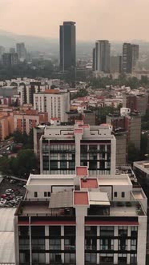 Vertical aerial view of housing complexes in Mexico City