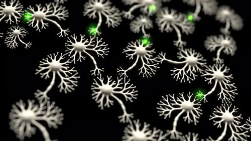 Conexões neurais: neurônios, impulsos de saúde mental capazes de se repetir infinitamente