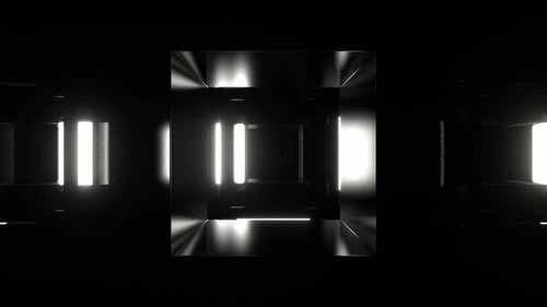 White Strobes Through Square In Tunnel Background Vj Loop In 4K