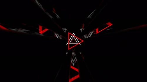 Red And White Abstract Infinite Strobe Triangular Space Background Vj Loop In 4K