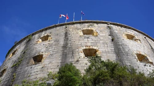 Historic European Fortress Exterior on Sunny Day