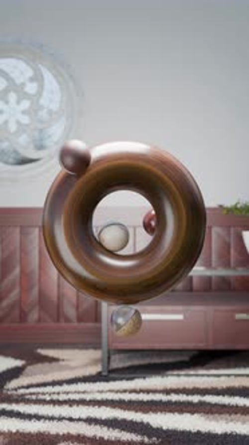 Animación de esferas satisfactorias en bucle 3D