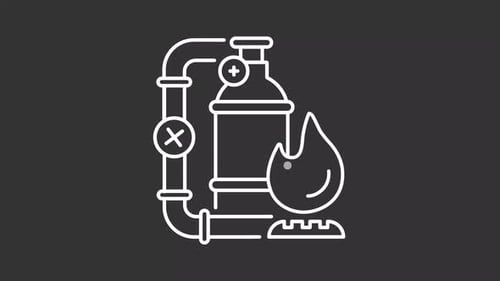 Gas industry white line animation