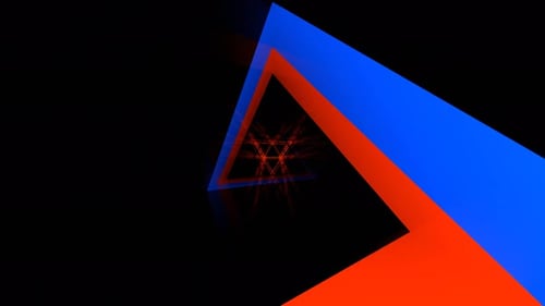 Orange And Blue Triangular Spiral Line Background Vj Loop In 4K