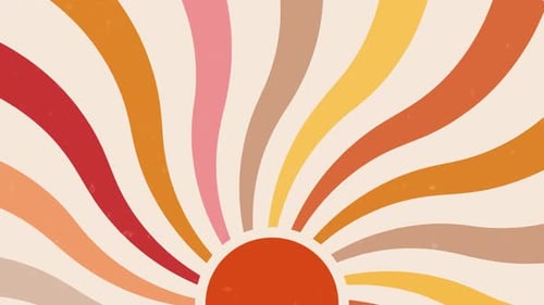 Retro Wavy Sun Rays Animation Background