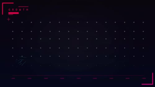 Abstract growth chart animation on digital screen
