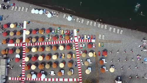 The Umbrellas In Beach Aerial