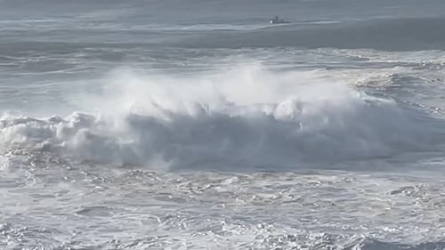 Wave foam in the ocean