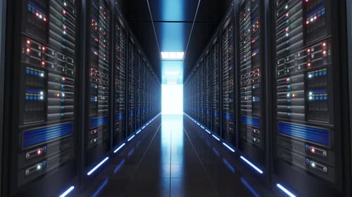 Serverraum eines Rechenzentrums oder ISP