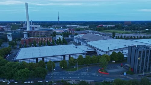 Aerial view of Messe und Congress Centrum Halle Münsterland in Münster , Germany