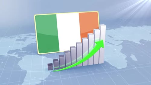 Ireland Economic Growth Bar Chart Graph Rising Green Arrow
