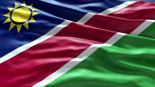 Realistic Namibia National Flag Waving Loop