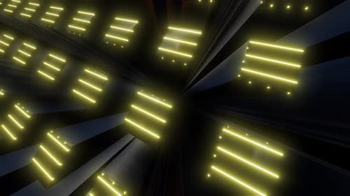 Abstract dynamic glowing lights create a modern futuristic tunnel